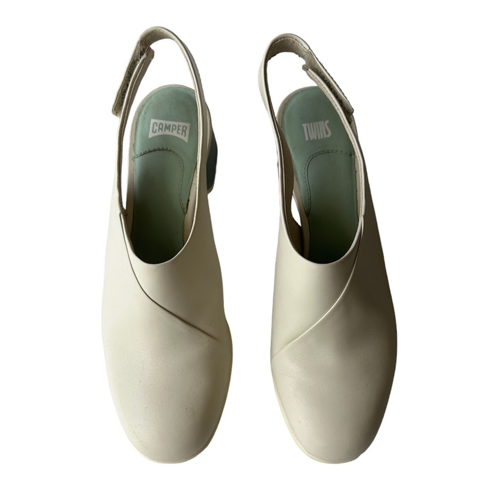 Camper Twins Velcro Slingback Mule Boot Shoe White Size 38 US Size 7.5 - Picture 4 of 14